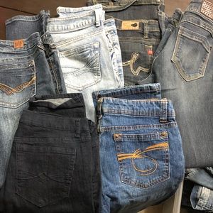 6 pairs size 11/12 jeans (assorted brand)
